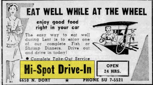 Hi-Spot Drive-In Restaurant - Mar 14 1957 Article (newer photo)